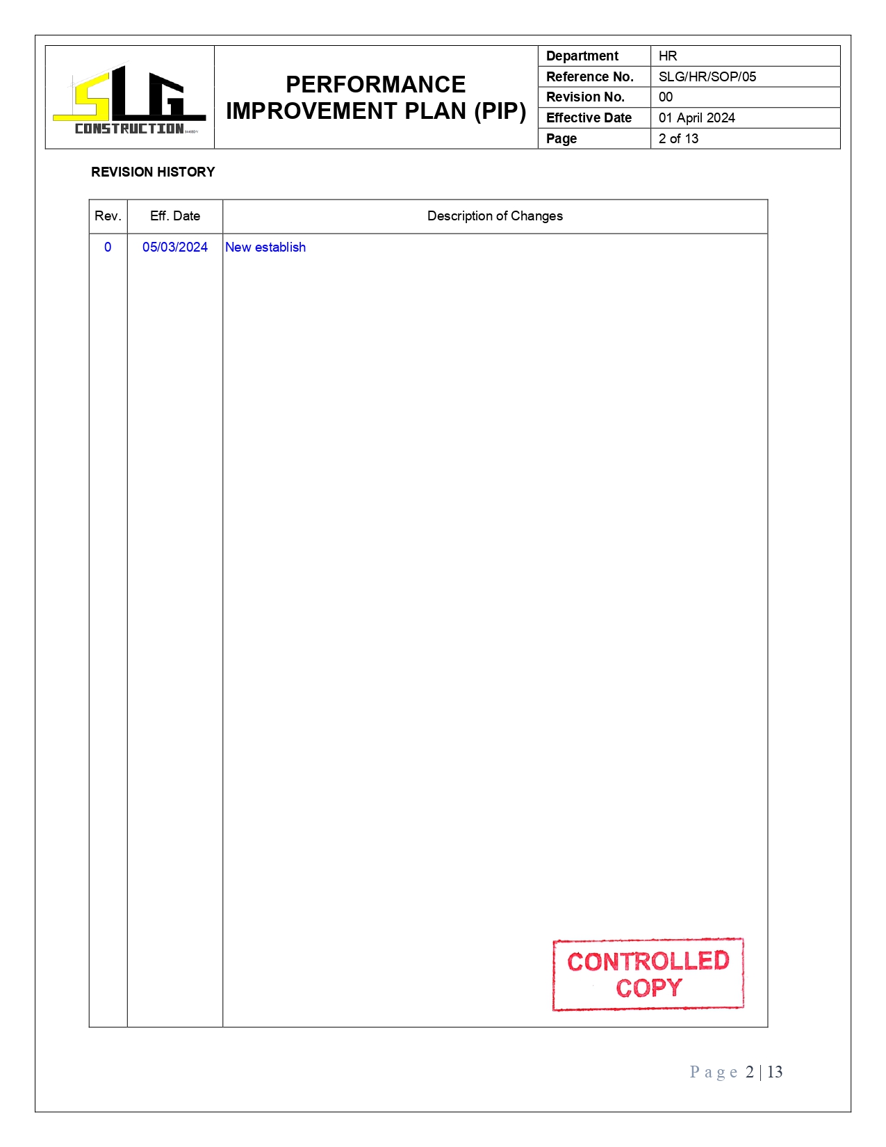 SLG-PRO-SOP Page 2